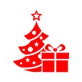 christmas tree and gift icon