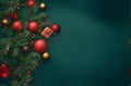 Christmas tree with gifts. christmas green background. AI Generated