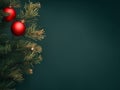 Christmas tree with gifts. christmas green background. AI Generated