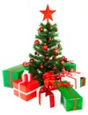 Christmas Tree With Gifts Royalty Free Stock Photo