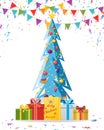 Christmas tree with gifts 3 Royalty Free Stock Photo