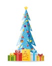 Christmas tree with gifts 1 Royalty Free Stock Photo
