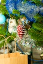 A christmas tree with gifts and decorations Royalty Free Stock Photo