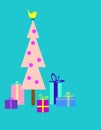 Christmas tree and gifts Royalty Free Stock Photo