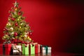 Christmas tree and gifts Royalty Free Stock Photo