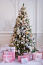 Christmas tree with gifts under it Royalty Free Stock Photo