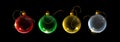 Christmas tree glass globe decorations.