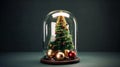 Christmas tree in a glass globe Royalty Free Stock Photo