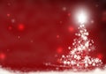 Christmas tree lights formed from stars background red snow christmas background illustration Royalty Free Stock Photo