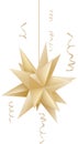 Christmas Tree Gold Star Bauble Ornament Royalty Free Stock Photo