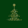 Christmas tree, golden ornament