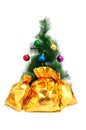Christmas tree and golden sacks