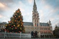 Christmas tree on Grand place in Brussels Royalty Free Stock Photo
