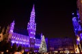 Christmas tree in Grand Place, Brussels Royalty Free Stock Photo
