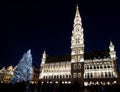 Christmas tree in Grand Place, Brussels Royalty Free Stock Photo