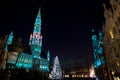 Christmas tree in Grand Place, Brussels Royalty Free Stock Photo