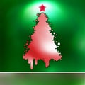 Christmas Tree on green card. EPS 8 Royalty Free Stock Photo