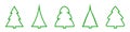 Christmas tree green line icon set. Christmas tree line logos. Xmas symbol. Royalty Free Stock Photo