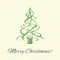 Christmas tree, green thread xmas decoration