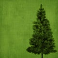 Christmas tree on green vintage background Royalty Free Stock Photo