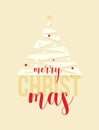 Christmas tree greeting card with Merry Christmas wishes Royalty Free Stock Photo