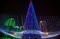 Christmas tree and Grozny city at night