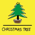 Christmas tree hand-drawn style. Royalty Free Stock Photo