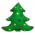 Christmas tree handmade toy on white background Royalty Free Stock Photo
