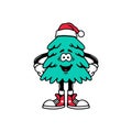 CHRISTMAS TREE WITH HAT AND SHOES CARTOON