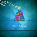 Christmas Tree of hearts and flowers Royalty Free Stock Photo