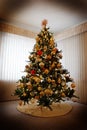 Christmas Tree in House Holidays Decorations Royalty Free Stock Photo