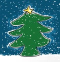 Christmas tree Humorous comics with mascots and icons
