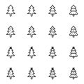 Christmas tree icon collection Royalty Free Stock Photo