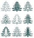 Christmas tree icon. Royalty Free Stock Photo