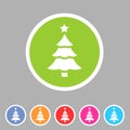 Christmas tree icon flat web sign symbol logo label Royalty Free Stock Photo