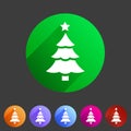 Christmas tree icon flat web sign symbol logo label Royalty Free Stock Photo