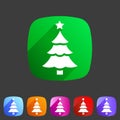 Christmas tree icon flat web sign symbol logo label Royalty Free Stock Photo