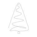 Christmas tree icon line draw, vector