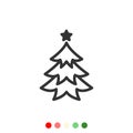 Christmas tree icon,Minimal pine tree icon,Vector and Illustration Royalty Free Stock Photo