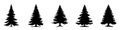 Christmas tree icon. Set of black christmas tree icons. Vector holiday icons Royalty Free Stock Photo