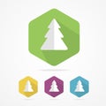 Christmas tree icon set in flat design style Royalty Free Stock Photo