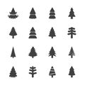 Christmas tree icon set, vector eps10