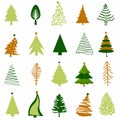 Christmas tree icon set Royalty Free Stock Photo