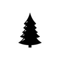 Christmas tree icon, Christmas sign symbol vector. Pine tree icon vector illustration. Three conifer pine trees in a Royalty Free Stock Photo