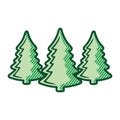 Christmas tree icon, Christmas sign symbol vector. Pine tree icon vector illustration Royalty Free Stock Photo