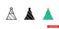 Christmas tree icon of 3 types. Isolated vector sign symbol. Royalty Free Stock Photo