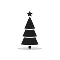 Christmas tree icon, vector sign isolated on white, simple silhouette illustration Royalty Free Stock Photo