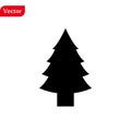 Christmas tree icon, Xmas symbol, flat design template, vector illustration Royalty Free Stock Photo
