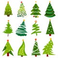 Christmas tree icons Royalty Free Stock Photo
