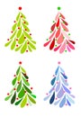 Christmas tree icons set Royalty Free Stock Photo